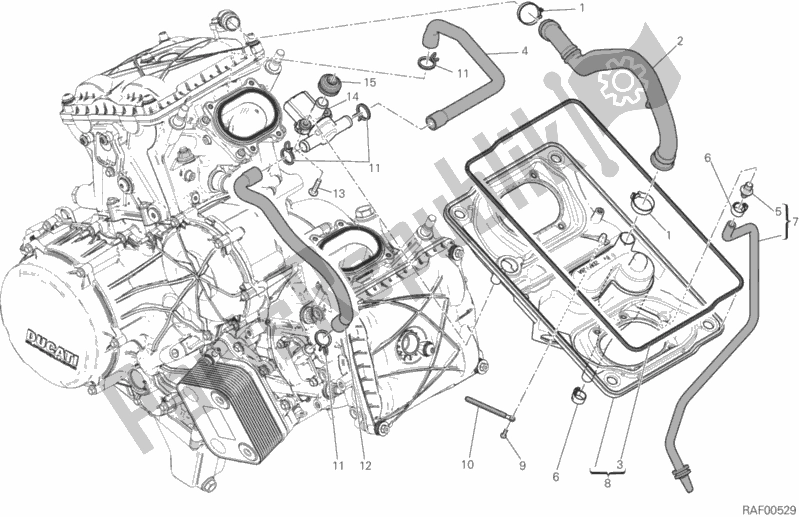 Toutes les pièces pour le Entrée D'air - Reniflard D'huile du Ducati Superbike 959 Panigale ABS USA 2016